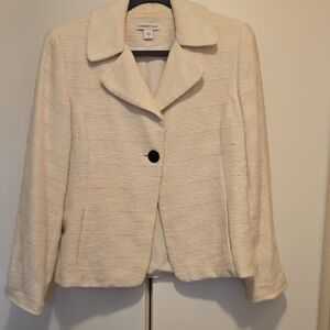 Coldwater Creek Women's Cream Textured Blazer